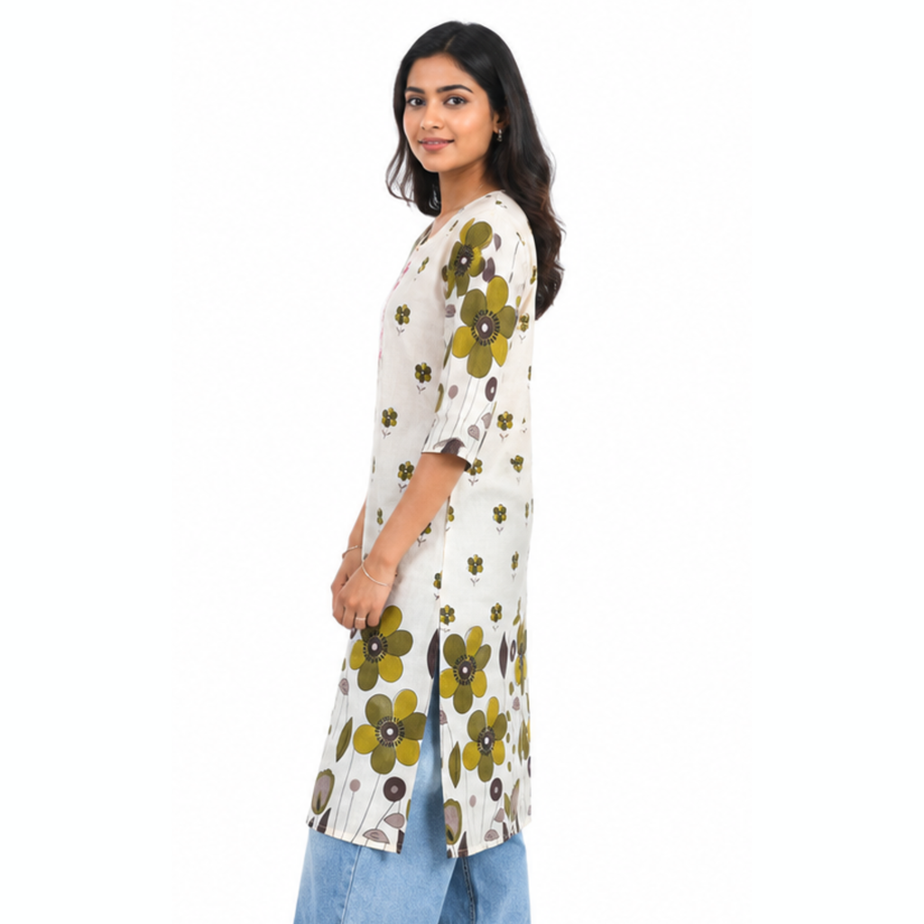 Floral Bloom Printed Straight Kurti