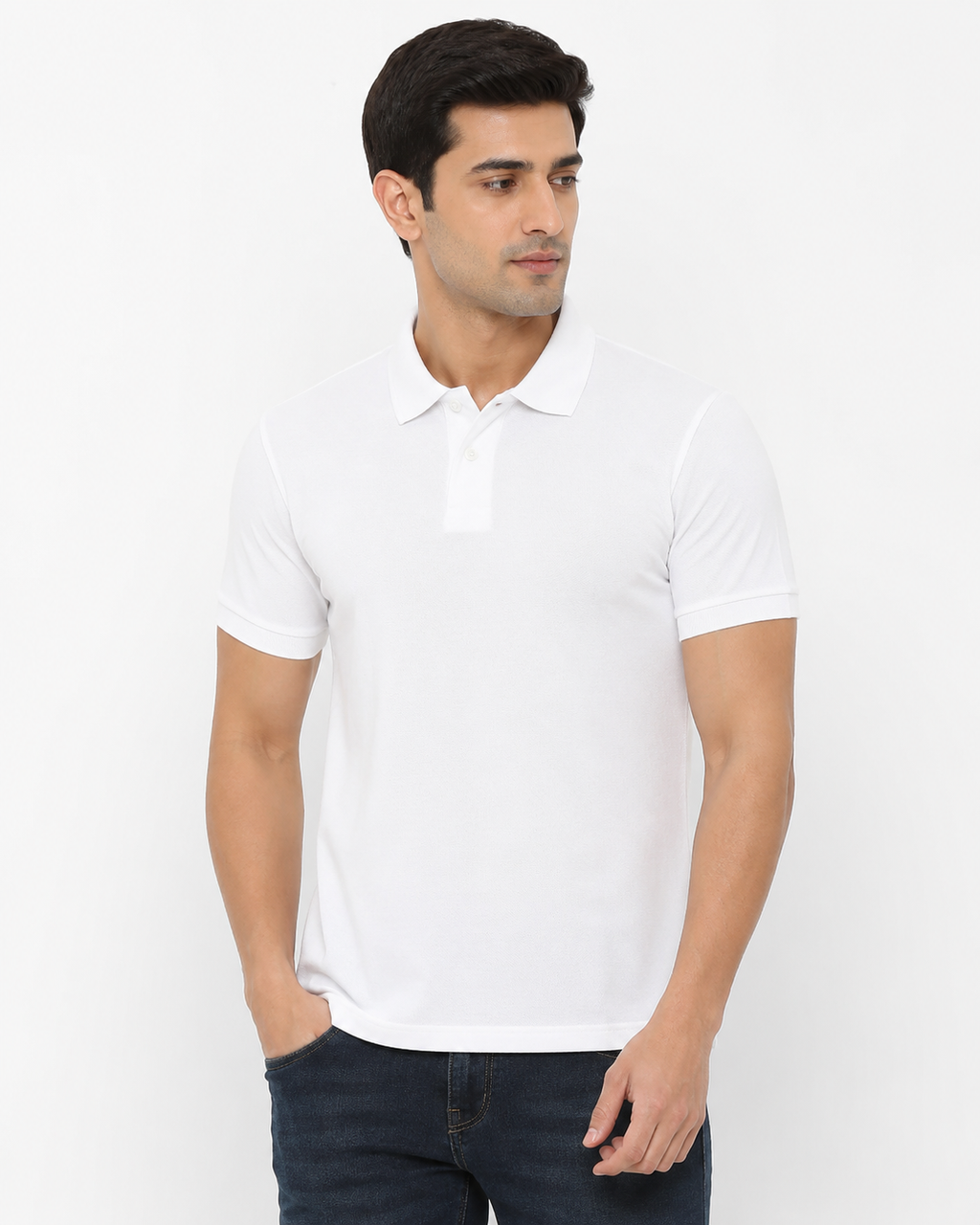 Premium White Piqué Polo T-Shirt