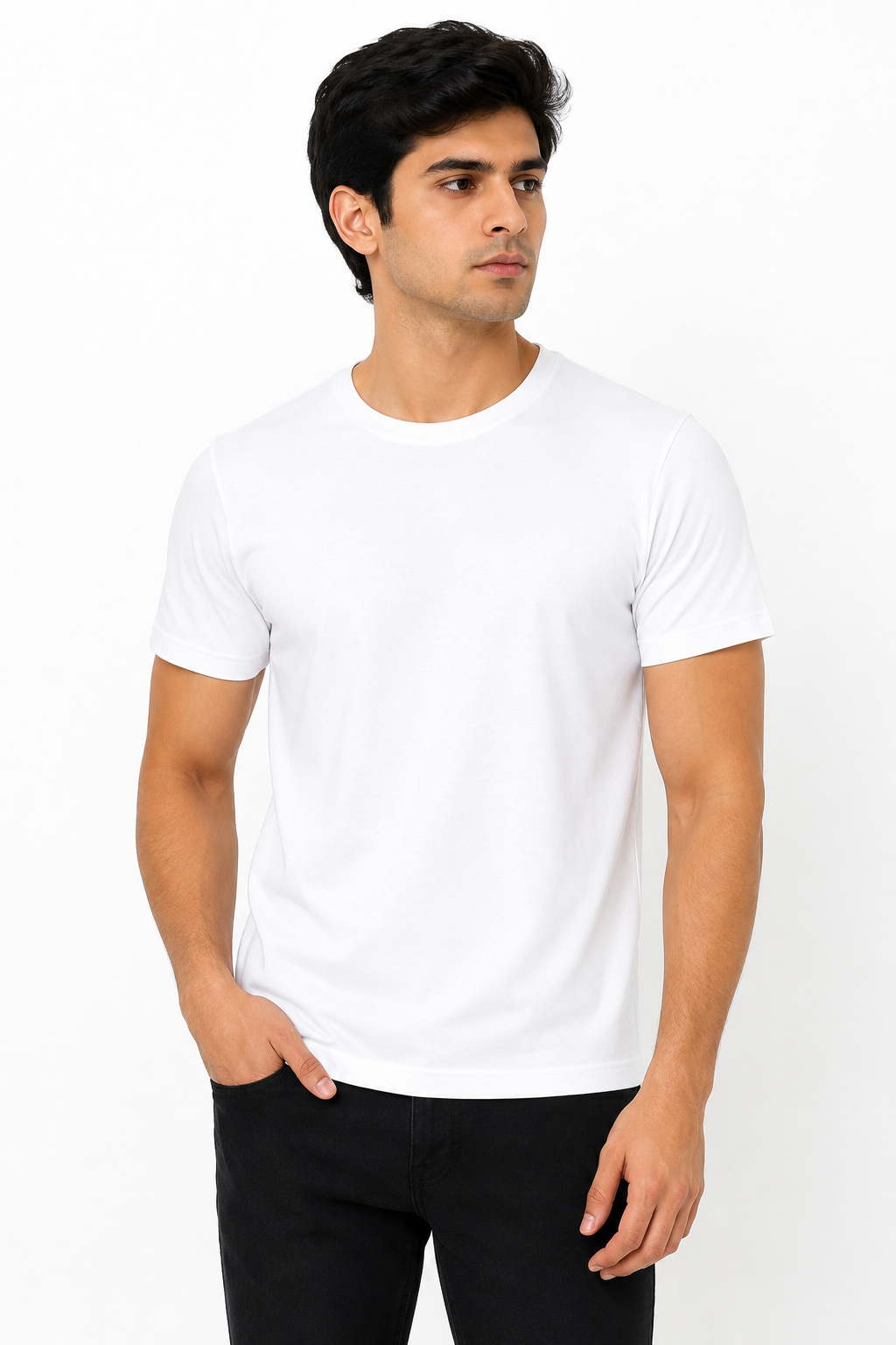 Relax fir white roundneck tee