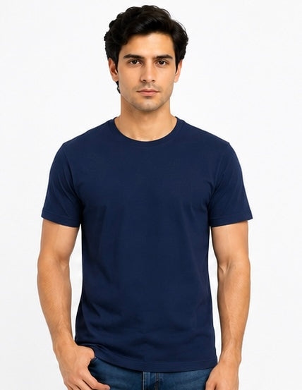 Relax fit navy blue roundneck tee