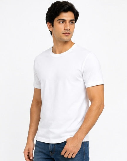 Relax fir white roundneck tee