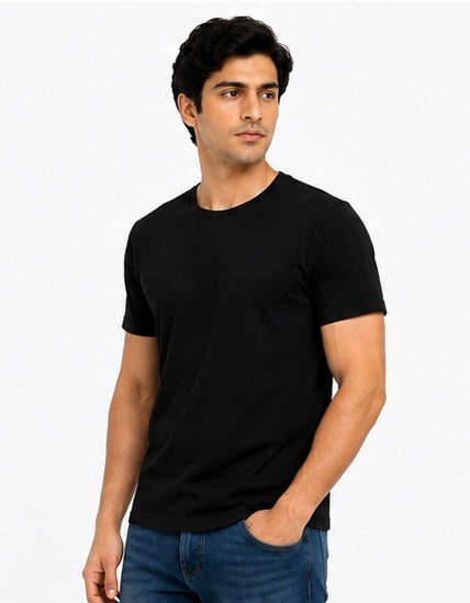 Relax fit black roundneck tee