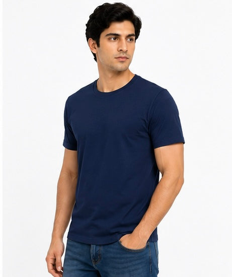 Relax fit navy blue roundneck tee