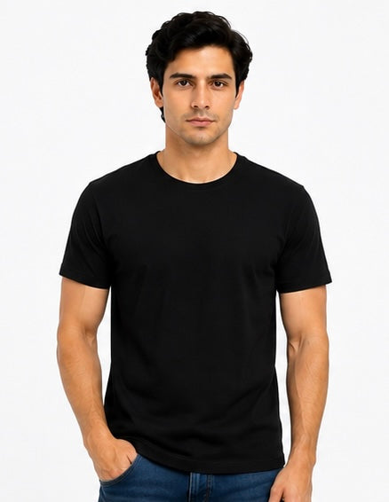 Relax fit black roundneck tee