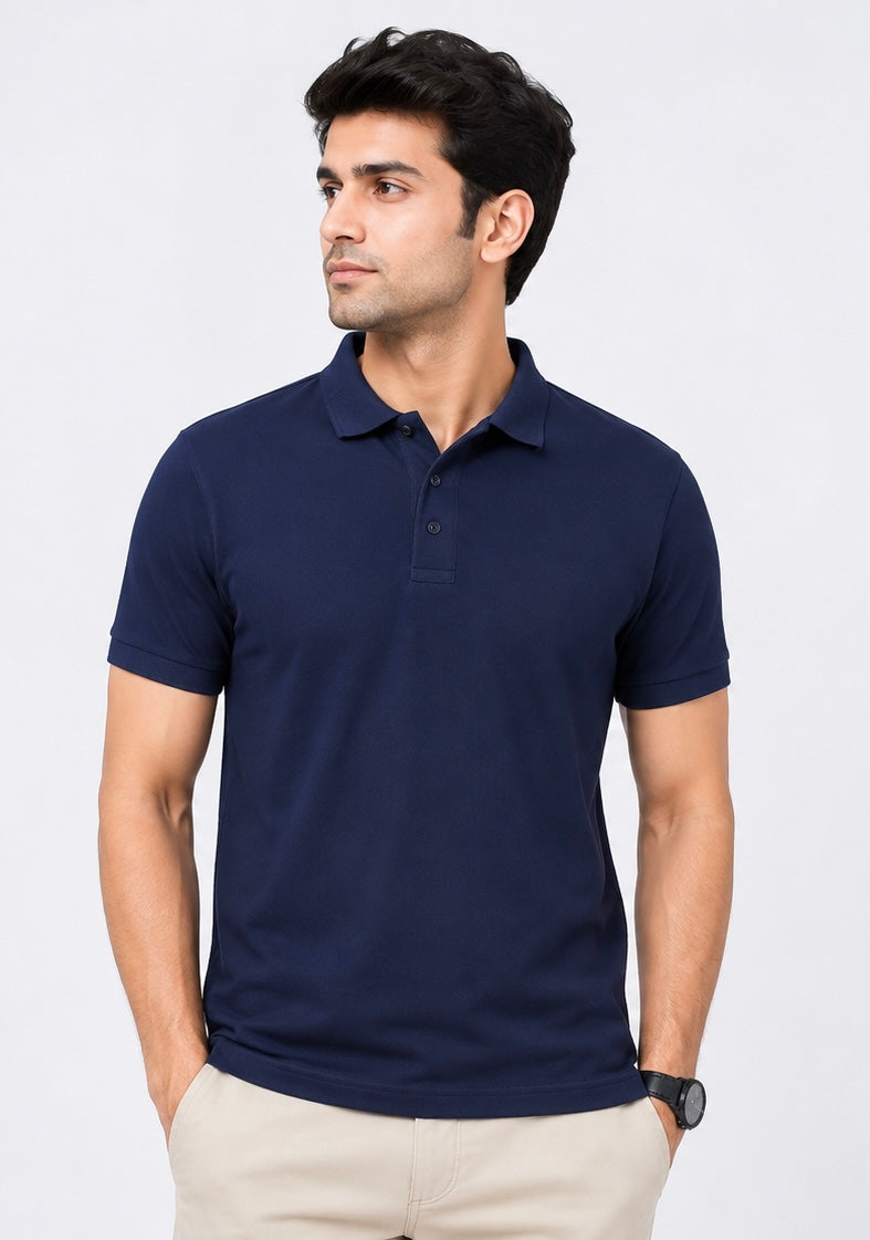 Premium Navy Piqué Polo T-Shirt