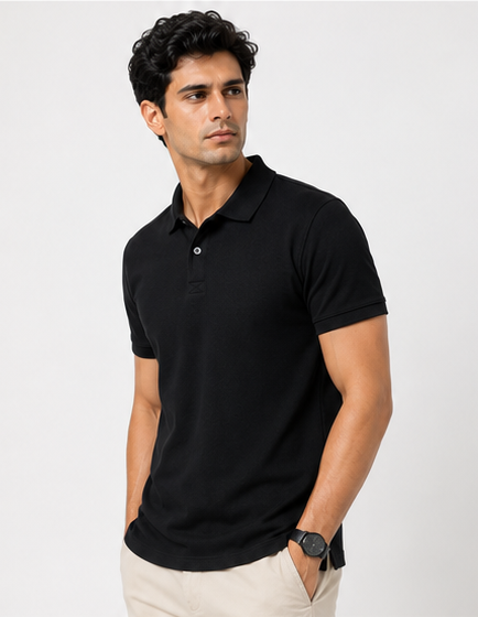 Premium Navy Piqué Polo T-Shirt